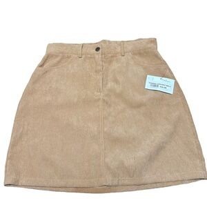 Tan Corduroy Mini Skirt